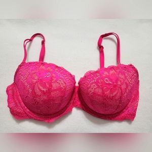 PINK Lace Demi Push-up Bra - 34D